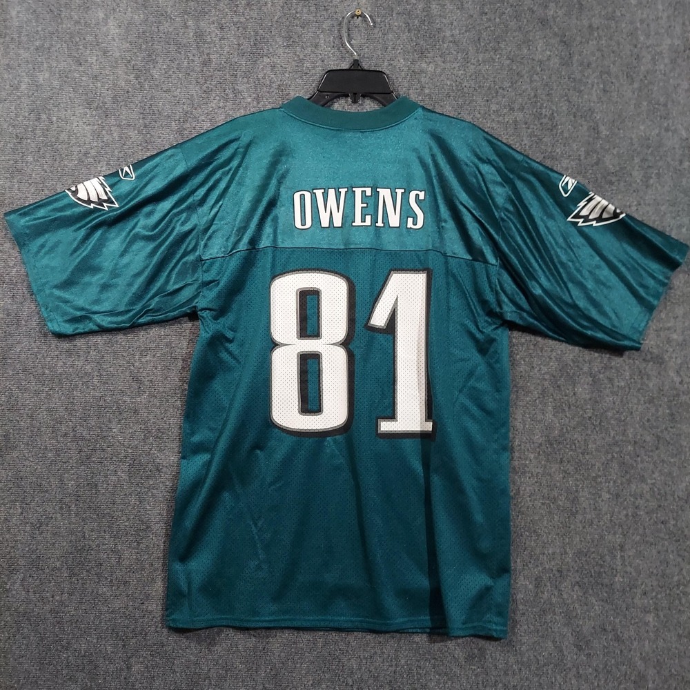 Philadelphia Eagles Jersey Mens Medium Green NFL Football Owens 81 Reebok